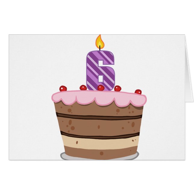 Leeftijd 6: Birthday Cake (Voorkant Horizontaal)