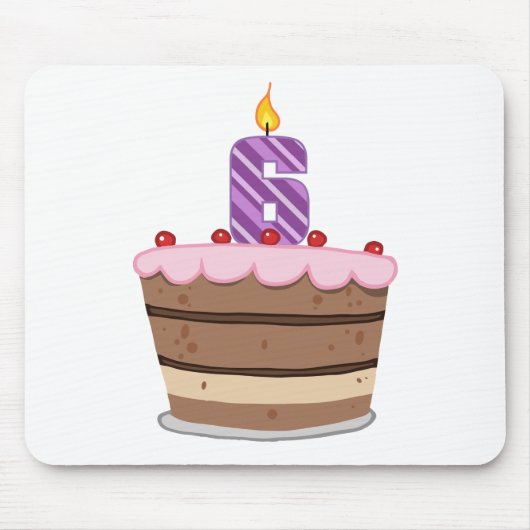 Leeftijd 6: Birthday Cake Muismat (Voorkant)