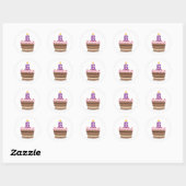 Leeftijd 6: Birthday Cake Ronde Sticker (Vel)