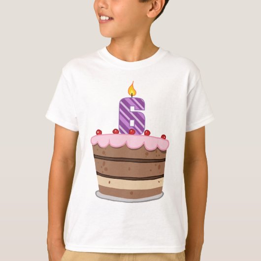 Leeftijd 6: Birthday Cake T-shirt (Voorkant)