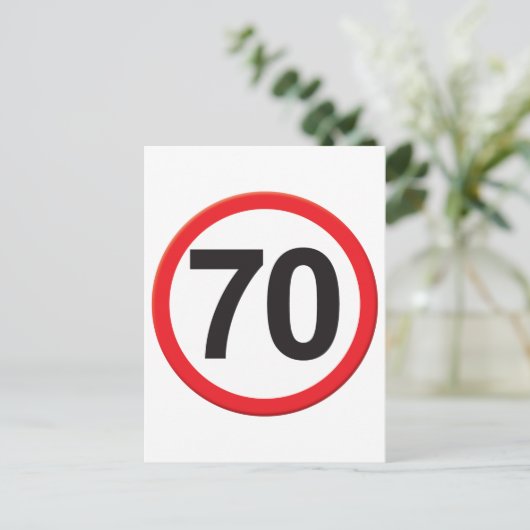 Leeftijd 70 briefkaart (Staand voorkant)
