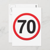 Leeftijd 70 briefkaart (Voorkant / Achterkant)
