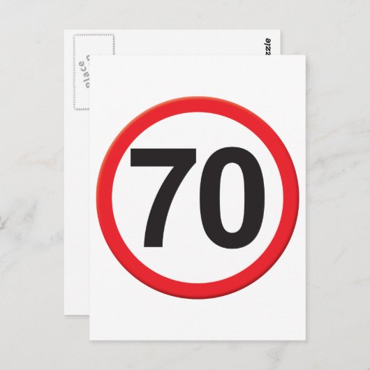 Leeftijd 70 briefkaart (Voorkant / Achterkant)
