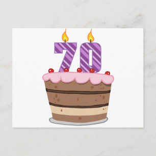 Leeftijd 70 op de Cake van de Verjaardag Briefkaart