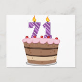 Leeftijd 71 op de Birthday Cake Briefkaart (Voorkant)