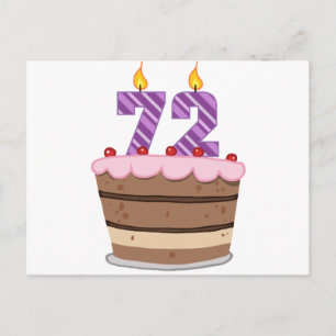 Leeftijd 72 op de Birthday Cake Briefkaart