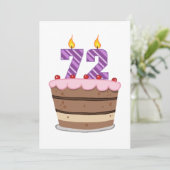 Leeftijd 72 op de Birthday Cake Kaart (Staand voorkant)