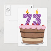 Leeftijd 73 op de Birthday Cake Briefkaart (Voorkant / Achterkant)