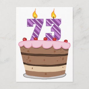 Leeftijd 73 op de Birthday Cake Briefkaart
