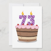 Leeftijd 73 op de Birthday Cake Kaart (Voorkant)