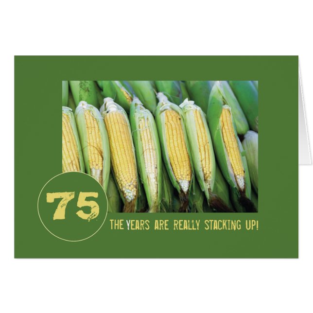 Leeftijd 75 jaar met rij korn (Voorkant Horizontaal)