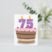 Leeftijd 75 op de Birthday Cake Briefkaart (Staand voorkant)