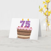 Leeftijd 75 op de Birthday Cake Kaart (Gele Bloem)