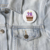 Leeftijd 76 op de Birthday Cake Ronde Button 5,7 Cm (In situ)