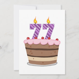 Leeftijd 77 op de Birthday Cake Kaart