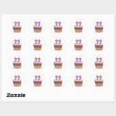 Leeftijd 77 op de Birthday Cake Ronde Sticker (Vel)