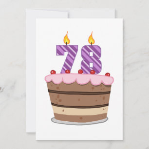 Leeftijd 78 op de Birthday Cake Kaart