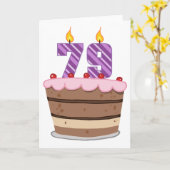 Leeftijd 79 op de Birthday Cake Kaart (Gele Bloem)