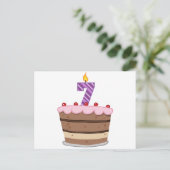 Leeftijd 7 op de Birthday Cake Briefkaart (Staand voorkant)