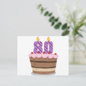 Leeftijd 80 op de Birthday Cake Briefkaart (Staand voorkant)