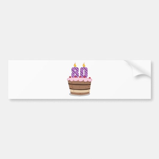 Leeftijd 80 op de Birthday Cake Bumpersticker (Voorkant)