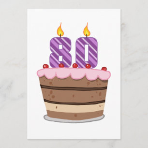 Leeftijd 80 op de Birthday Cake Kaart