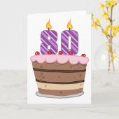 Leeftijd 80 op de Birthday Cake Kaart (Gele Bloem)