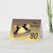 Leeftijd 80, Verjaardagskaart met fokpaarden Kaart (Voorkant)