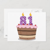 Leeftijd 81 op de Birthday Cake Briefkaart (Voorkant / Achterkant)