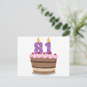 Leeftijd 81 op de Birthday Cake Briefkaart (Staand voorkant)