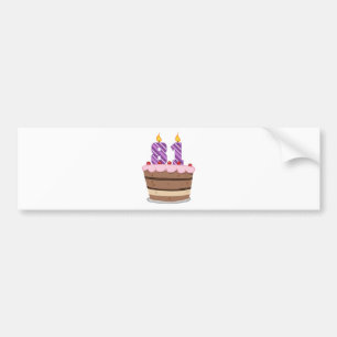 Leeftijd 81 op de Birthday Cake Bumpersticker