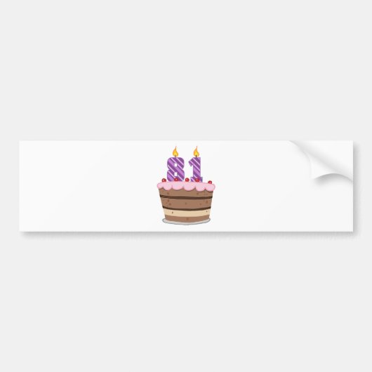Leeftijd 81 op de Birthday Cake Bumpersticker (Voorkant)