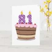 Leeftijd 81 op de Birthday Cake Kaart (Gele Bloem)