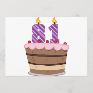 Leeftijd 81 op de Birthday Cake Kaart
