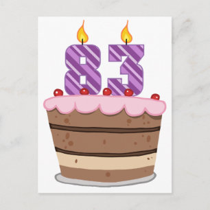 Leeftijd 83 op de Birthday Cake Briefkaart