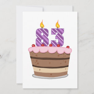 Leeftijd 83 op de Birthday Cake Kaart