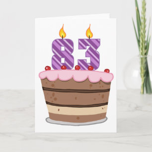 Leeftijd 83 op de Birthday Cake Kaart