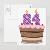Leeftijd 84 op de Birthday Cake Briefkaart (Voorkant / Achterkant)