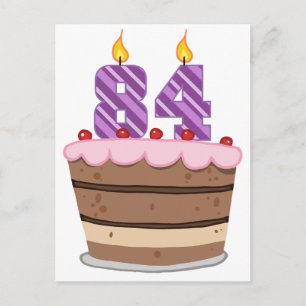Leeftijd 84 op de Birthday Cake Briefkaart