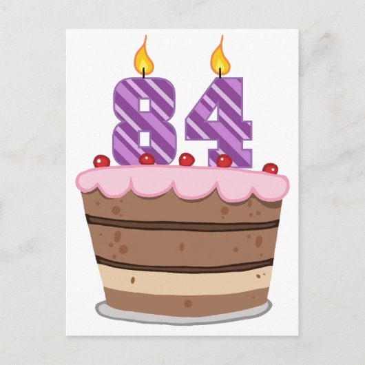 Leeftijd 84 op de Birthday Cake Briefkaart (Voorkant)