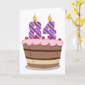 Leeftijd 84 op de Birthday Cake Kaart (Gele Bloem)
