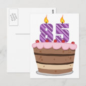 Leeftijd 85 op de Birthday Cake Briefkaart (Voorkant / Achterkant)