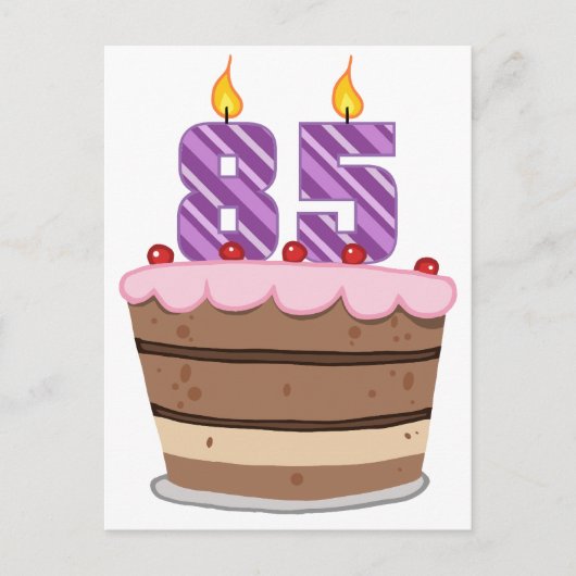 Leeftijd 85 op de Birthday Cake Briefkaart (Voorkant)