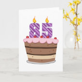 Leeftijd 85 op de Birthday Cake Kaart (Gele Bloem)