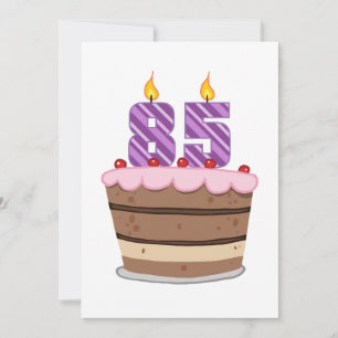Leeftijd 85 op de Birthday Cake Kaart