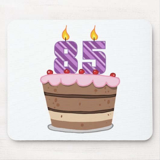 Leeftijd 85 op de Birthday Cake Muismat (Voorkant)