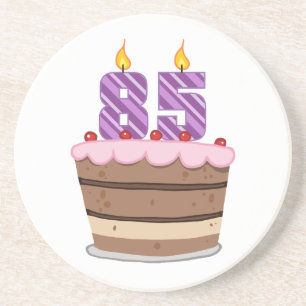 Leeftijd 85 op de Birthday Cake Zandsteen Onderzetter