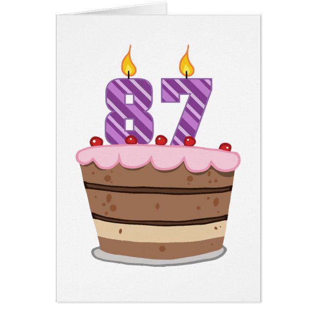 Leeftijd 87 op de Birthday Cake (Voorkant)