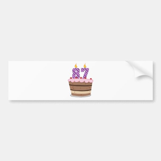 Leeftijd 87 op de Birthday Cake Bumpersticker (Voorkant)