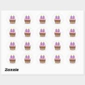 Leeftijd 88 op de Birthday Cake Ronde Sticker (Vel)